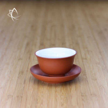Red Clay Tea Cup with Saucer
