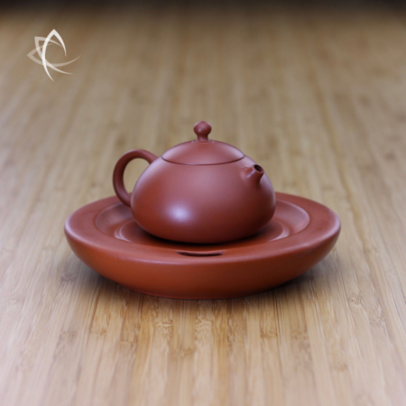 Stubby Xi Shi Red Clay Teapot with Tea Boat