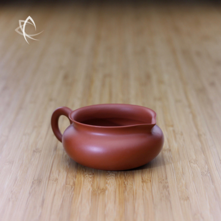 Vintage Red Clay Low Tea Pitcher Angled View