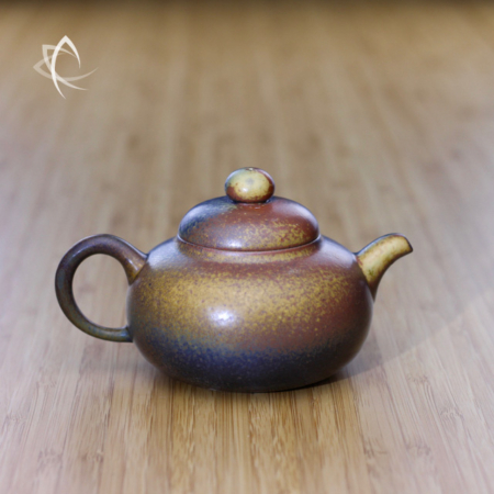 Ash Glazed Gourd Shaped Teapot Featured View