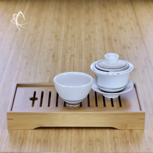 Low Profile Travel Size Bamboo Tea Tray Featured View