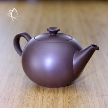 Larger Contemporary Yuan Zhu Purple Clay Teapot Angled View