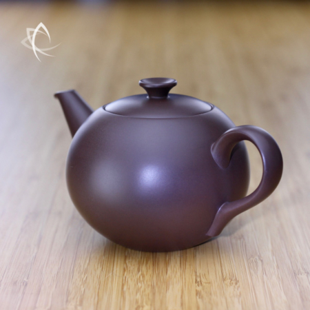 Larger Contemporary Yuan Zhu Purple Clay Teapot Back Side View