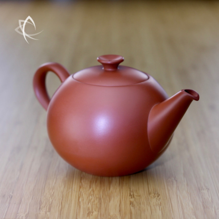 Larger Contemporary Yuan Zhu Red Clay Teapot Angled View