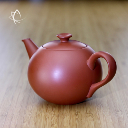 Larger Contemporary Yuan Zhu Red Clay Teapot Back Side View