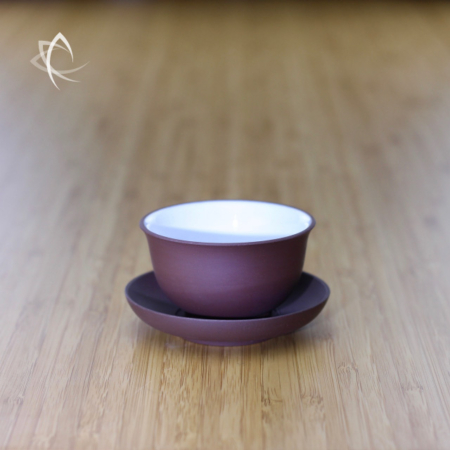 Larger Purple Clay Tea Cup with Saucer View