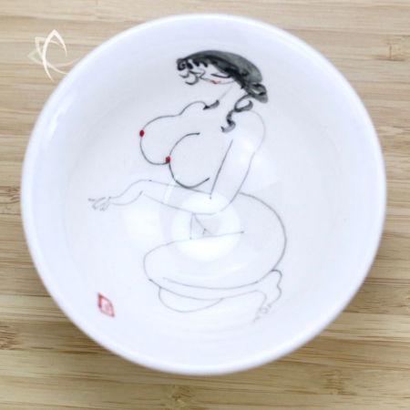 Hand Painted Bathing Beauty No 1 Tea Cup Top View