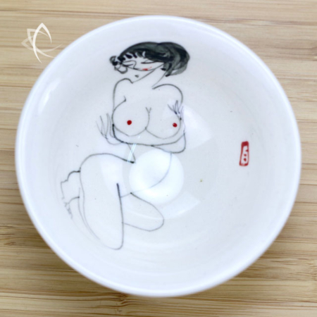 Hand Painted Bathing Beauty No 2 Tea Cup Top View