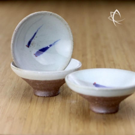 Master Zhang's Blue Carp Conical Tea Cup Trio View