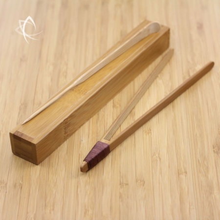 Bamboo Tea Instruments Tongs and Pick Across View