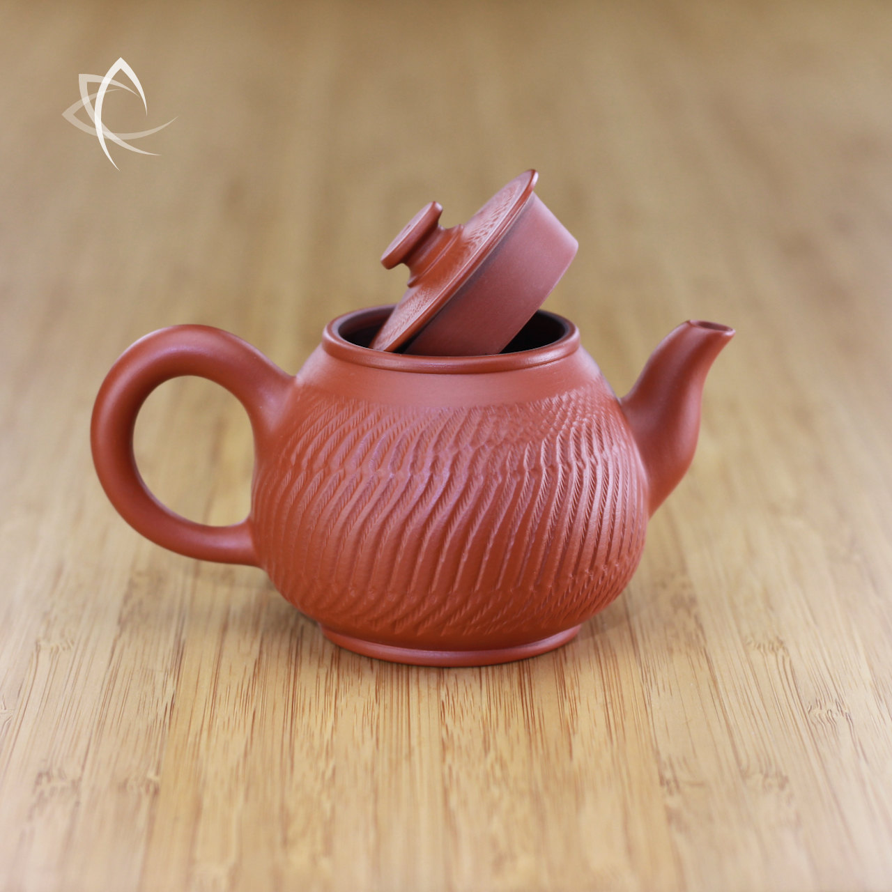 Master Lin S Ripple Motif Red Clay Flat Lid Pan Hu Teapot With Flat Knob 150 Ml Taiwan Tea Crafts