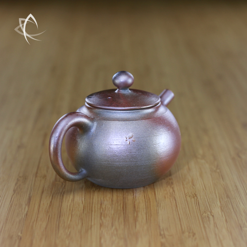 Master Zhang's Copper Mist Wood-Fired Teapot with Relief Flower Motif, 160  ml